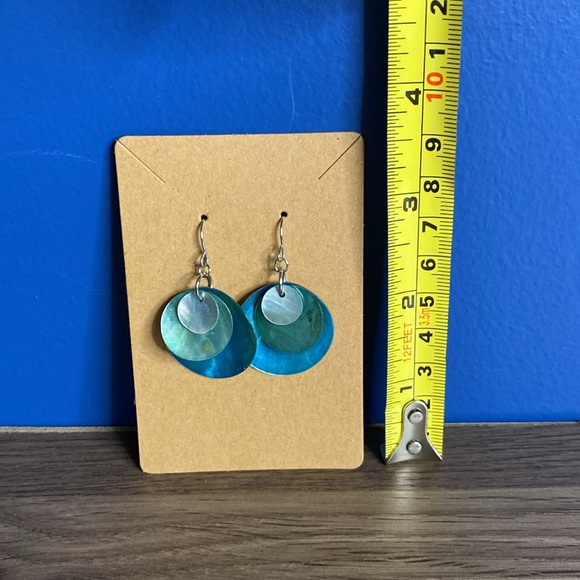 Blue Shell Earrings - Picture 5 of 5
